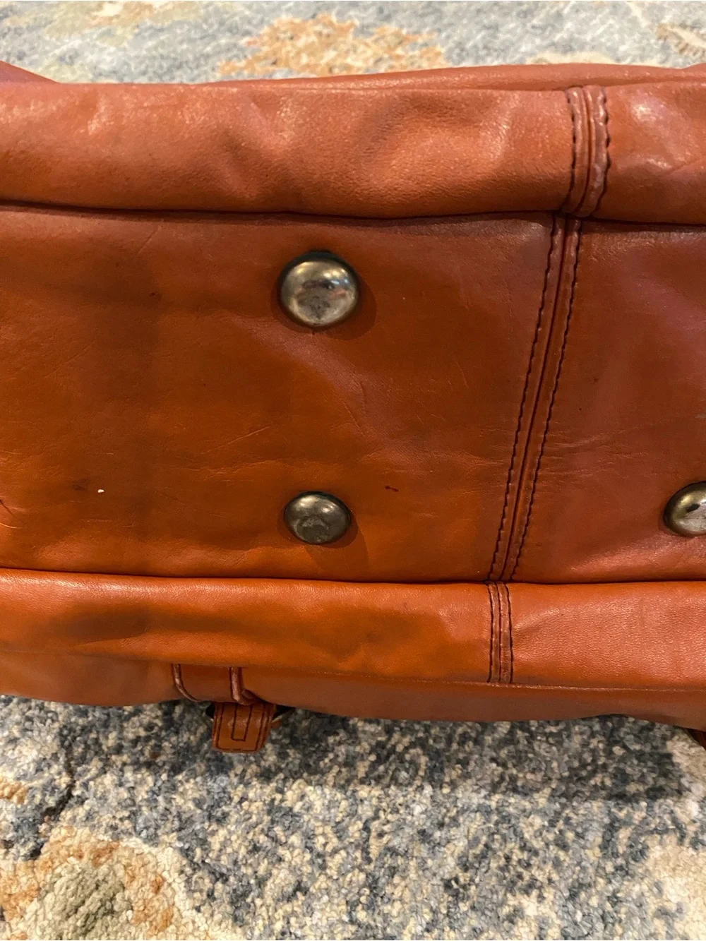 Bag, Classic Men's Leather Weekender Orange